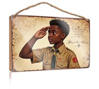 Letreros decorativos para decoración del hogar Boy Scout Saluting: A Symbol Of Respect And Dedication Wooded Sign Outdoor Wall Decor Boss Day Gifts (20 x 30 cm)