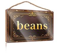 Letreros divertidos para baño Golden Beans: un letrero vintage de café boscoso, pequeño letrero colgante para cocina (23 x 35 cm)