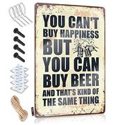 Letreros divertidos para bar en casa con texto en inglés "You Can'T Buy Happiness But Can Beer" (30 x 40 cm)