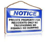 Letreros divertidos para decoración del hogar, aviso de propiedad privada para residentes solos, no entrar, no pescar, no dumping, letrero de madera para porche delantero, ideas geniales para chicos