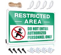 Letreros divertidos para decoración del hogar, letrero de área restringida, no entrar, personal autorizado, reglas de cueva de hojalata, divertido (20 x 30 cm)