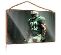 Letreros divertidos para dormitorio, Green Bay Packers Player In Action Amidst The Forest Wooded, letreros de bar para decoración de primavera (23 x 35 cm)