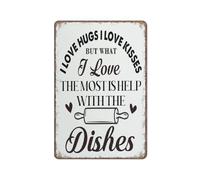 Letreros divertidos para la cocina, Letrero divertido de metal "Lo más importante es ayudar con los s", Póster de arte de pared para cocina, jardín, baño, granja, hogar, decoración de café, Letrero d