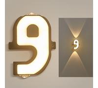 Letreros LED con números iluminados para Pared y Techo, de Aluminio, IP65, Luces Decorativas para Exteriores, decoración de Pared para Porche, Garaje, Patio (número 9)