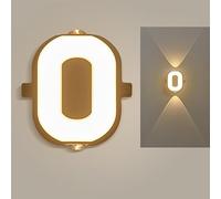 Letreros LED con números iluminados para Pared y Techo, de Aluminio, IP65, Luces Decorativas para Exteriores, decoración de Pared para Porche, Garaje, Patio (numérico 0)