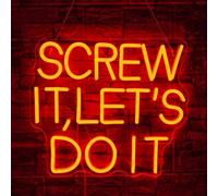 Letreros LED de neón con texto en inglés "Screw It Lets Do It" para decoración de pared con luz roja regulable para dormitorio, hogar, dormitorio, boda, fiesta, bar, habitación, decoración de pared de