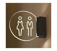 Letreros LED para baños, Letrero LED for montaje en pared, decoración for baño de damas, caballeros, hombres y mujeres(C)