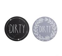 Letreros magnéticos para cocina (2 unidades, doble cara, para lavavajillas y lavadoras)