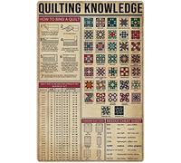 Letreros metálicos con información sobre acolchado, infografías sobre acolchado, letreros retro de hojalata, carteles, guía para acolchadores, placas, decoración de pared para el hogar, habitación o