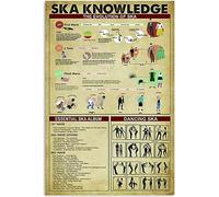 Letreros metálicos con información sobre el ska. Pósteres sobre la evolución del ska. Placas guía retro para estudios de música. Decoración para el hogar, habitación o club de amantes de la música (8