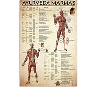 Letreros metálicos de Ayurveda Marmas, carteles retro de conocimientos médicos, infografías de aprendizaje, placas decorativas, decoración de pared para el hogar, club, oficina, regalo interesante