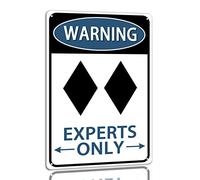Letreros metálicos de esquí con texto en inglés "Experts Only", decoración de pared para el hogar, cocina, bar, pub, garaje, 8 x 12 pulgadas