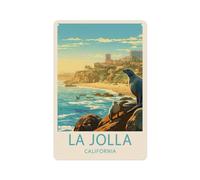 Letreros Metalicos Impresiones De Viajes De La Jolla California, Impresiones De Carteles De La Costa De La Jolla San Diego 20X30Cm Letrero De Estaño Divertidos Letrero De Metal Carteles
