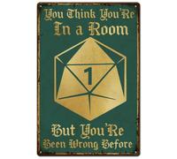 Letreros Metalicos Letrero De Metal Exterior Letrero De Estaño para Pub Dormitorio Habitación 20X30Cm Juegos De Dados En Los Que Crees Que Estás En Una Habitación