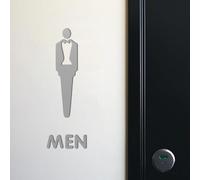 Letreros para baños de hombres y mujeres, adhesivos 3D acrílicos para puerta de baño, letreros para puertas de baño, letreros adhesivos para WC, decoración para puertas de oficinas(F,18 * 11cm)