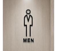Letreros para baños, letrero moderno para baño para hombres y mujeres, adhesivo acrílico de género, adhesivos para inodoro, despegables y adhesivos(A-Male)