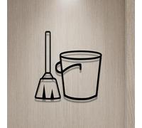 Letreros para baños, letrero moderno para baño para hombres y mujeres, adhesivo acrílico de género, adhesivos para inodoro, despegables y adhesivos(Cleaning room)