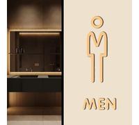 Letreros para baños unisex, letrero para inodoro, letrero acrílico adhesivo para baño de hombres y mujeres, decoración para puertas, tablero para oficina, negocios, baños(5,25 * 16cm)