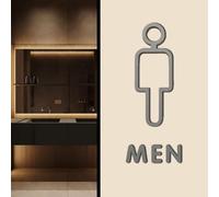 Letreros para baños unisex, letrero para inodoro, letrero acrílico adhesivo para baño de hombres y mujeres, decoración para puertas, tablero para oficina, negocios, baños(3,18 * 11cm)