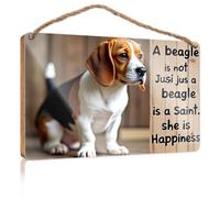 Letreros para colgar en la pared, con texto en inglés "A Beagle Is Not Just A Beagle, She Is Happiness", decoración de dormitorio de niños, decoración del día del jefe (23 x 35 cm)