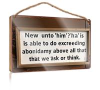Letreros para puerta de baño para el hogar New Unto 'Him'?'ha' Is Able To Do Exceeding Abundantly Above All That We Ask Or Think. Arte de pared de baño para porche delantero, decoración de otoño (15 x