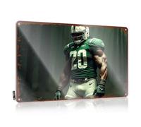 Letreros para puerta de dormitorio, con texto en inglés "Green Bay Packers In Action Amidst The Forest", letrero de hojalata con texto en inglés "Man Cave Players" (30 x 40 cm)