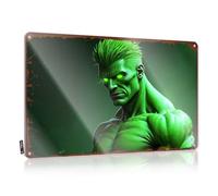 Letreros para puerta de dormitorio, diseño de Hulk Verde: The Ultimate Superhero Powerhouse, letrero de estaño para hombre, cueva, letrero de estaño divertido (30 x 40 cm)