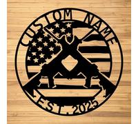 Letreros personalizados de metal para pared, letreros de nombre de metal de pistola, letreros de luz LED, letreros de 10 a 24 pulgadas