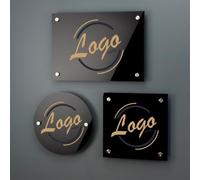 Letreros personalizados para negocios, placa acrílica personalizada con número de casa, logotipo impreso, placa de nombre acrílica para interiores y exteriores, placa de nombre de empresa, letrero