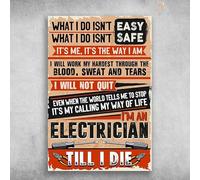 Letreros Póster De Electricista Regalo Para Electricista Lo Que Hago No Es Fácil Seguro Soy Yo Así Soy Yo Cartel De Chapa Retro Letreros Metalicos Para Pub Exterior Bar 20X30Cm