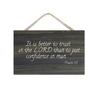 Letreros rϊsticos de madera con palabra It Is Better to Trust in The Lord Than to Put Confidence in Man, letrero decorativo de madera de 10x16 pu