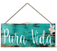 Letreros rústicos de madera Pura Vida Costa Rica, regalo para dormitorio, decoración de habitación, letrero de viaje Sea Gypsy California, al por mayor, decoración de pared, cocina, cafetería, pub,