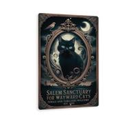 Letreros Santuario De Salem, Cartel De Camping, Gatos Y Música Rock Clásico Placas De Pared Decorativo Placa De Pared Póster para Inodoro 30X20Cm