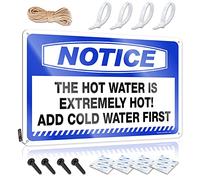 Letreros sarcásticos divertidos con texto en inglés "Notice The Hot Water Is Extremely Hot!" Add Cold First Tin Sign Bar Decor For Home Metal Signs For Garage Man Cave, 20 x 30 cm