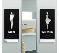 Letreros unisex para baños, Decoración de pared de inodoro, acrílico 3D unisex for oficina,