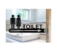 Letreros unisex para baños, Letreros de flechas de baño for hombres y mujeres de doble cara instalados,