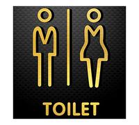 Letreros unisex para baños, Señales de puertas de baños, for hombres y mujeres, inodoro acrílico, decoración de baños, iconos elevados en 3D,