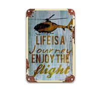 Letreros vintage con texto en inglés "Life Is A Journey Enjoy The Flight" para decoración de cena, latas decorativas de granja, 8 x 12 pulgadas