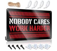 Letreros vintage divertidos con texto en inglés "Nobody Cares Work Harder", estilo vintage, decoración para sala de juegos, fácil de colgar (30 x 40 cm)