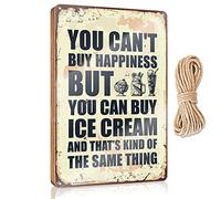Letreros y placas con texto en inglés "You Can'T Buy Happiness But Can Ice Cream" (23 x 35 cm)