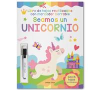 Reusable Wipe and Clean Let's Be a Unicorn Activity Book - Spanish