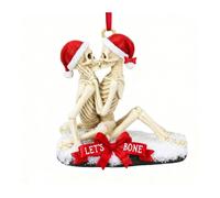 Let's Bone Couple Christmas Ornament - Personalized Flat Acrylic Skeleton Couple，Funny Gift for Couples(2Pscs)