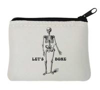 Let's Bone Funny Kinky Halloween Skeleton - Monedero de neopreno (10 x 11 cm), color blanco, White, Talla única