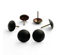 Let's Decorate 100 tachuelas de tapicería de color negro mate de 0.63 pulgadas, tachuelas decorativas de tamaño medio para puerta de granero, sofá, tachuelas de metal para muebles, clavos decorativos