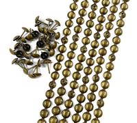 Let's Decorate 20 metros de tachuelas para tapicería, tiras de uñas decorativas/molduras de cabeza de uñas, tachuelas para sofá de tapicería, tachuelas sueltas combinadas (9,5 mm de latón/20M)