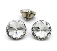 Let's Decorate 25 botones de cristal de 25 mm para sofá, cabecero, tapicería y proyectos de bricolaje, botones de costura, botón transparente