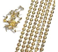 Let's Decorate 5 metros de tiras de tapicería doradas, tiras de uñas decorativas para sofá, tachuelas para sillas de jardín, tachuelas sueltas a juego (9.5 mm, dorado)