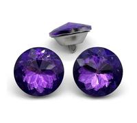 Let's Decorate Botones de cristal de 25 mm, botones de costura para sofá, decoración de cabecero, tapicería, 20 unidades (morado)