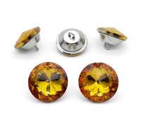 Let's Decorate Botones de cristal de 25 mm para sofá, cabecero y tapicería, botones de bricolaje, 20 unidades (naranja)