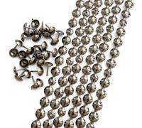 Let's Decorate Tiras de tachuelas decorativas para tapicería de 5 metros, color negro pistola, cintas decorativas para sofá, adornos de sillas de jardín interiores, tachuelas sueltas a juego (11 mm